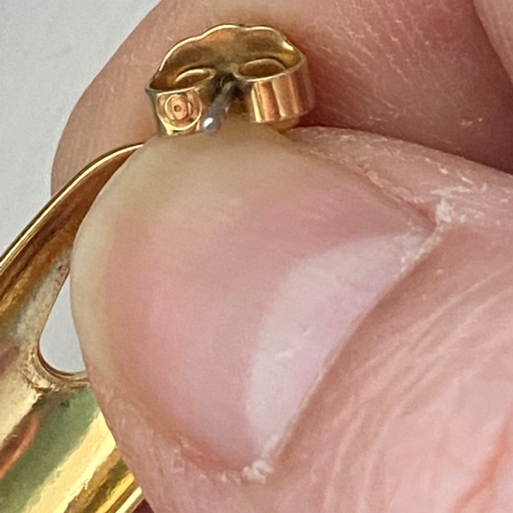 Vintage Unique icicle teardrop goldstone earrings - Picture 10 of 10